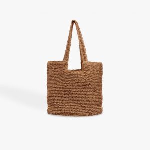 BOLSO PLAYA CUADRADO RAFIA