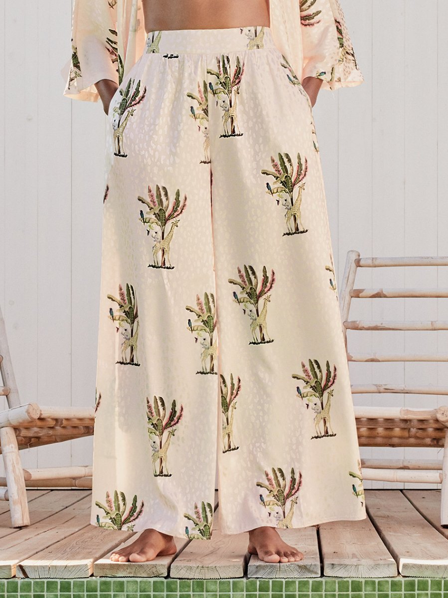 PANTALÓN DE PIJAMA ANCHO ESTAMPADO JUNGLE - Imagen 4