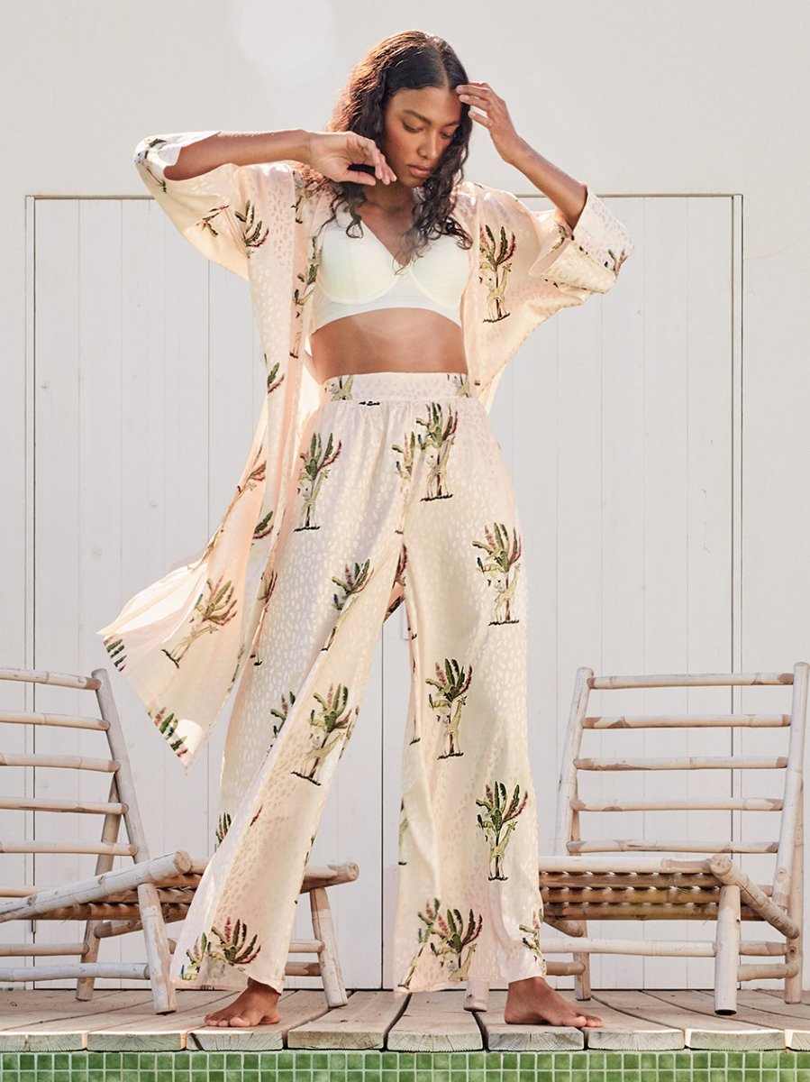 PANTALÓN DE PIJAMA ANCHO ESTAMPADO JUNGLE - Imagen 2